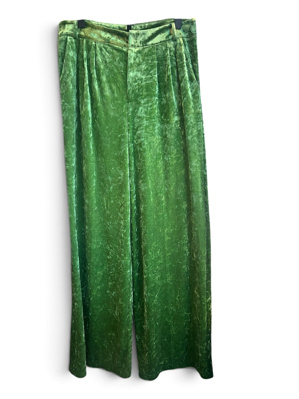 Juicy Couture Black Label Crushed Velvet Wide Leg Trousers Sage Mint Green M
